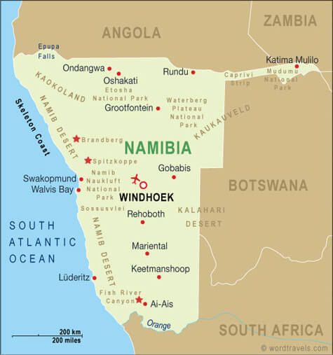 namibia stadte karte